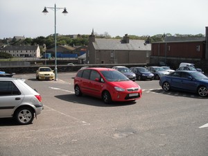 Trisha arriving at the car park in Wick