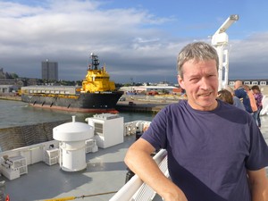 on the ferry