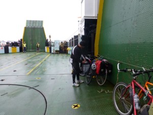 On the ferry